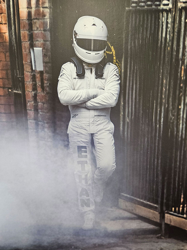 A picture of the Bradbury Wall Mural Bradbury Wall Mural with F1 Driver